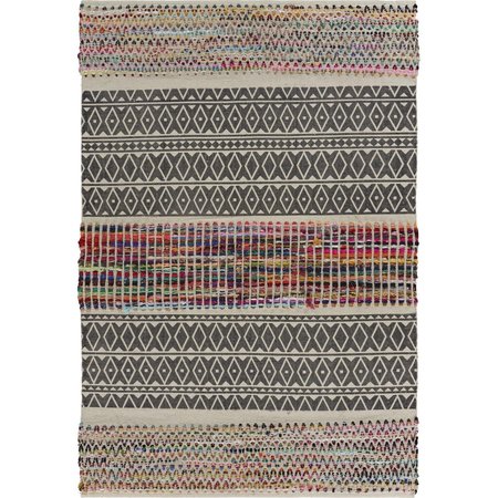 LR RESOURCES LR Resources VOGUE04608MLT3050 Traditional Geometric Chindi Area Rug; Multi Color VOGUE04608MLT3050